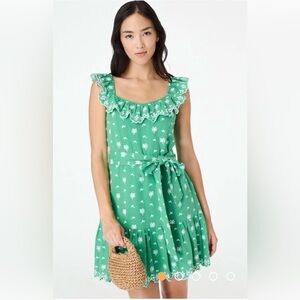 Roller Rabbit Green Isota Embroidery Kari Dress
